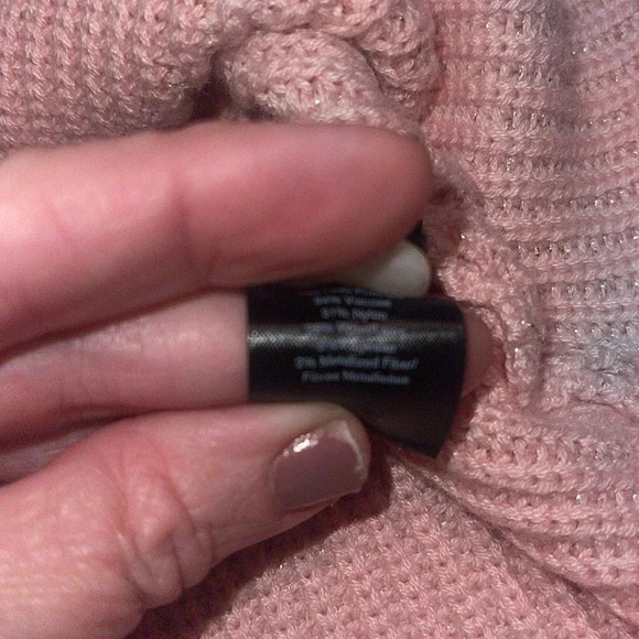 Rag & Bone Metallic Thread Pink Crewneck Cropped Sweater - size large. Y - Picture 5 of 5